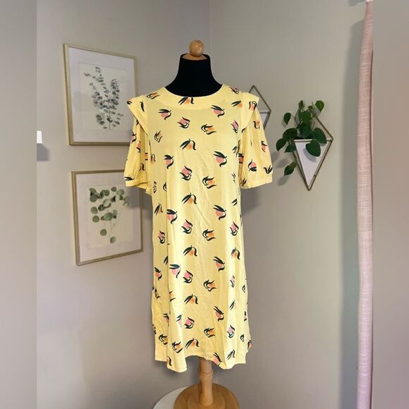 COMPANIA FANTASTICA ESTAMPADO NWT MEDIUM JUST PEACHY PINK AND ORANGE DRESS - Picture 2 of 15